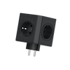 Kompakte Steckdosenadapter mit 5x 230V Schuko Steckdosen Schwarz W-00357
