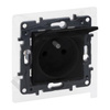 Steckdose mit Deckel 2P + E franz. System schwarz Niloe Step 863535