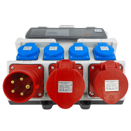 Baustromverteiler 16A 32A 4x230V FI-Schalter LS-Schalter Stromverteiler mit CEE-Stecker Doktorvolt TR-S/FI DV-5305-D