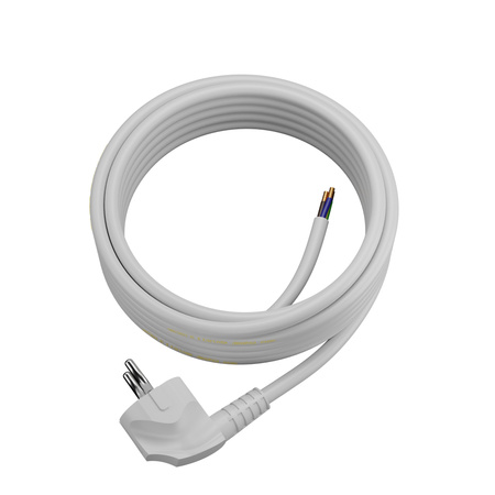 Anschlusskabel 5m mit Winkelstecker Uni-Schuko 250V 16A 3x1,5 mm² OMY PP-50 Weiß W-97185