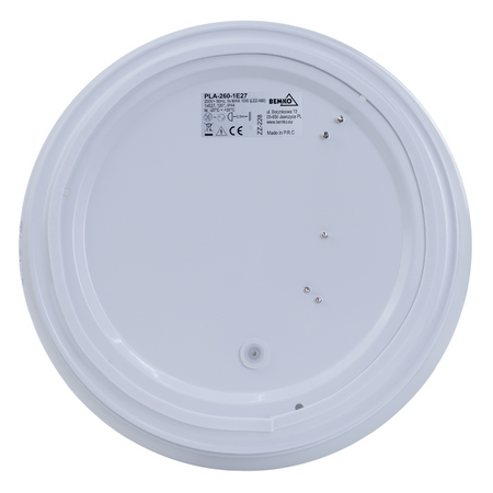 Plato Deckenleuchte 1xE27 IP44, milchiger Schirm, weiß C37-PLA-260-1E27