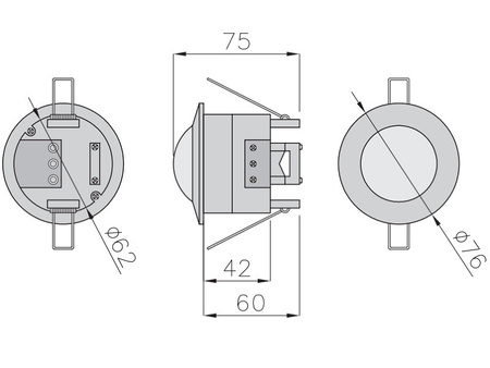Unterputz-Bewegungsmelder CR-5 weiß 360° Einbau Infrarot UP CR-CR5000-00