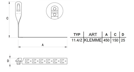 Erdung Dachziegelhalter mit einem Dachhaken Galvanisch verzinkter Stahl 5410