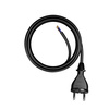 Anschlusskabel 5m mit geradem Stecker TYP E 230V 16A 2×1,5 mm² H05RR-F PP-21 Schwarz W-97196