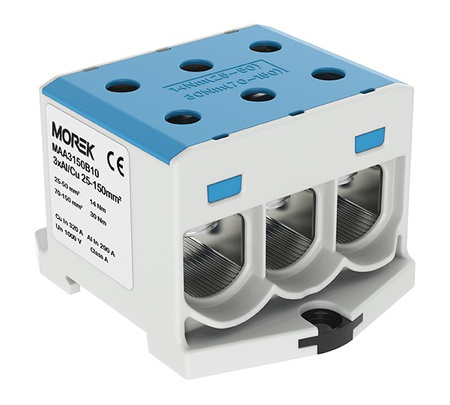 Hauptleitungsklemme 6x 25-150mm2 blau 1P OTL 150-3 Morek MAA3150B10