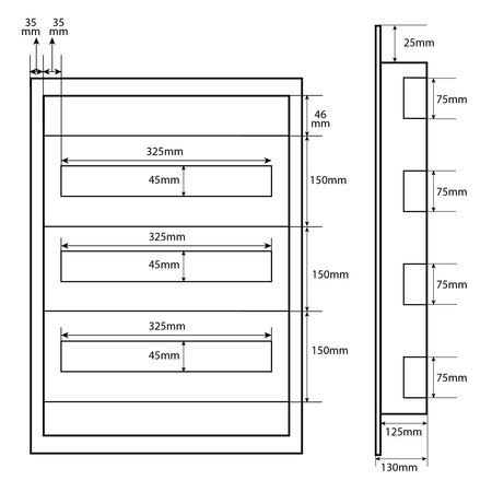 Doktorvolt Verteilerkasten Unterputz Sicherungskasten aus Metall 54 Module 3-reihig IP30 MP54/3/18