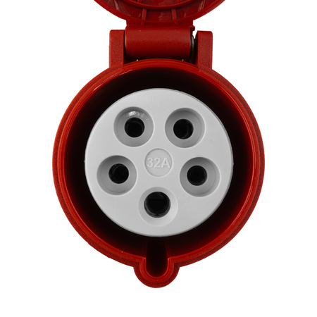 Einbausteckdose CEE 32A Steckdose 400V 5P 70x70 mm VDE TP Electric 3107-321-1670