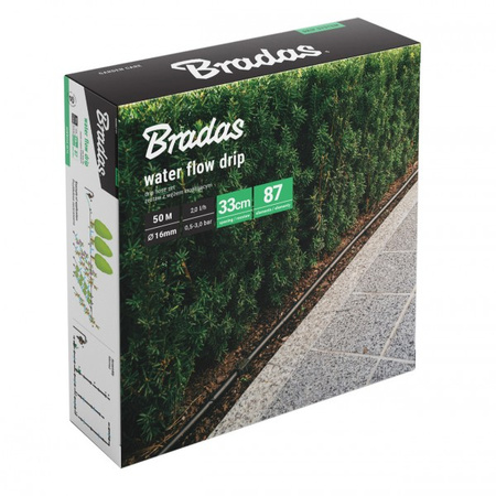 Bradas Set Tropfschlauch mit Zubehör WATER FLOW DRIP 50 m Durchmesser 16 mm 87 Elemente DSWWF50-SET2