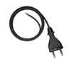 Anschlusskabel 5m mit geradem Stecker TYP E 230V 16A 2×1 mm² H07RN-F PP-21 Schwarz W-97259