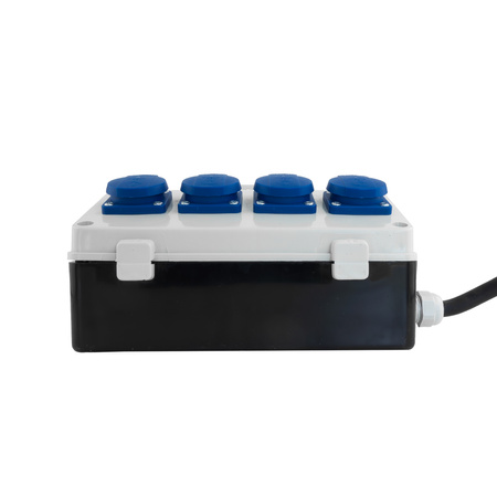 Baustromverteiler pTD-S/FI mit Schutz 4x230V mit Energiezähler EEG Siemens 5x2,5mm² Kabel und Tragegriff Doktorvolt DV-6061-D