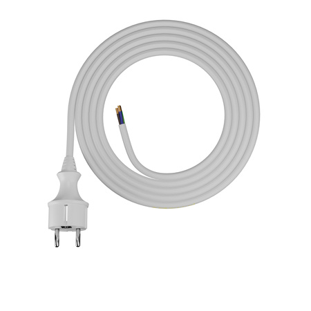 Anschlusskabel 2m IP44 mit geradem Stecker 250V 16A 3x1,5 mm² H05VV-F PP-40H Weiß W-98381