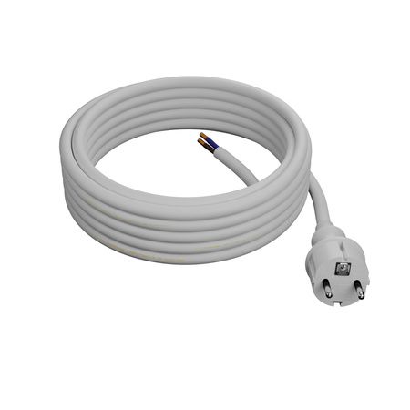 Anschlusskabel 5m IP44 mit geradem Stecker 250V 16A 3x2,5 mm² H05VV-F PP-40H Weiß W-98396