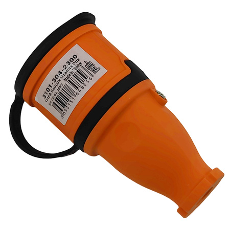 Gummikupplung 16A 230V 2P+E Steckdose Kupplung orange 3101-304-2300