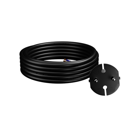 Anschlusskabel 5m mit geradem Stecker TYP E 230V 16A 2×1,5 mm² H05RR-F PP-21 Schwarz W-97196