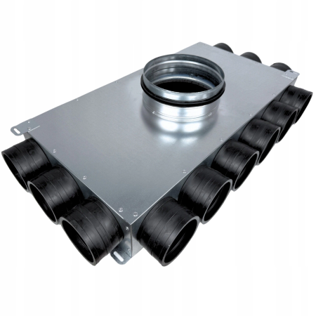 Lüftungsverteiler Verteilerkasten 12x75 Ø160 Wohnraumlüftung Luftverteiler E-KRR-12x75/160-OC