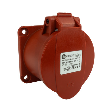 CEinbausteckdose CEE 32A Steckdose 400V 4P 70x70 mm VDE TP Electric 3126-321-1670