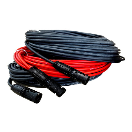 Solarkabel Verlängerungskabel 4mm² mit Solarsteckern rot/schwarz 1 - 50m