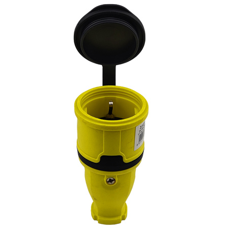 Gummikupplung 16A 230V 2P+E Steckdose Kupplung gelb 3101-304-0700