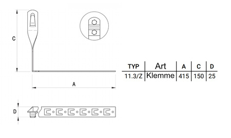 Erdung Dachziegelhalter mit einem Dachhaken Blitzschutz Edelstahl 11.3/Z NI