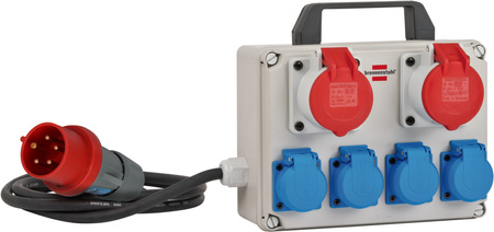 Stromverteiler mobil 2xCEE 16A 4xSchuko Baustromverteiler mit Kabel Brennenstuhl 1153650