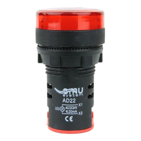LED Leuchtmelder rot Kontrolleuchte Signal- Lampe Licht 22mm 230V AD22-RED230