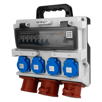 Baustromverteiler 16A 32A 4x230V FI-Schalter LS-Schalter Stromverteiler mit CEE-Stecker Doktorvolt TR-S/FI DV-5305-D