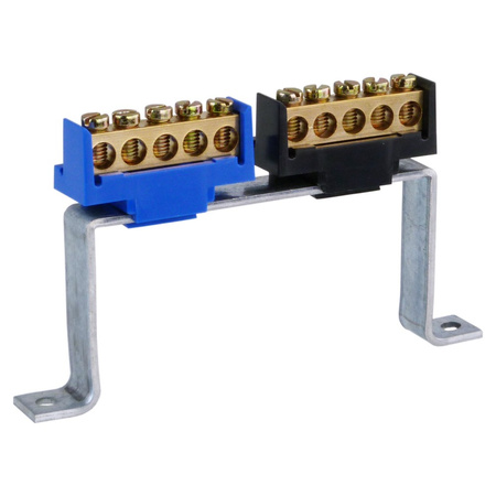 PE/N-Klemme mit Träger (im Verteilerfeld) 4-Module [ 2 x (5P) ] Marlanvil 1006.04
