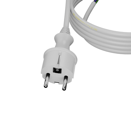Anschlusskabel 3m IP44 mit geradem Stecker 250V 16A 3x1,5 mm² H05VV-F PP-40H Weiß W-98383