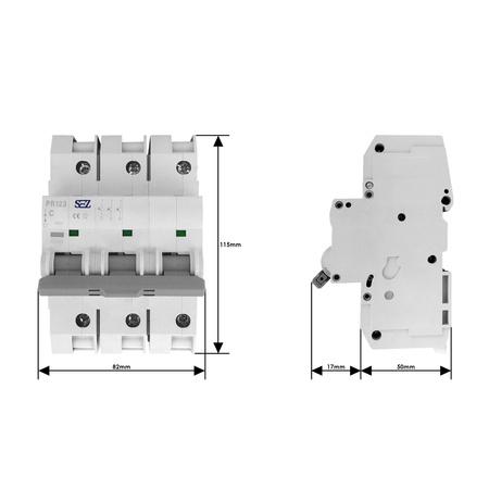 Leitungsschutzschalter C80A 3-Polig 10kA Sicherung Automat LS-Schalter SEZ 0099278