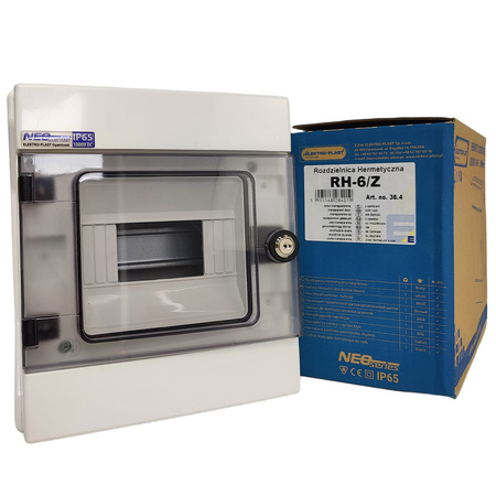 Aufputz-hermetische Verteilerkasten RH-6/Z 1x6 Elektro-Plast 36.4