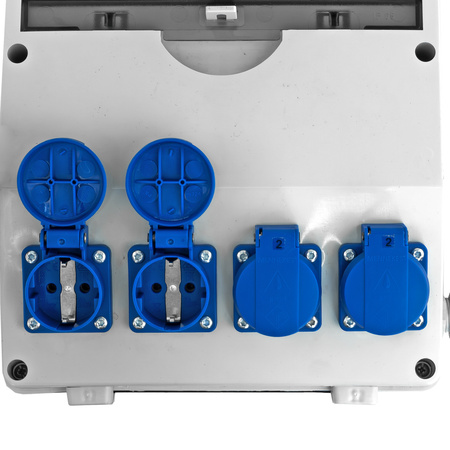 Baustromverteiler pTD-S/FI mit Schutz 4x230V mit Energiezähler EEG Siemens 5x2,5mm² Kabel und Tragegriff Doktorvolt DV-6061-D