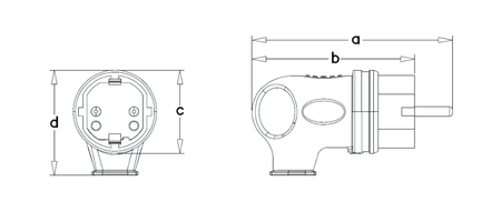 Gummistecker mit Griff 16A 230V Stecker schwarz 3101-302-0300