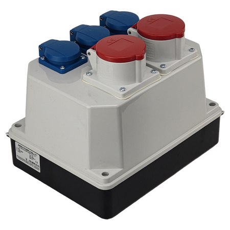 Stromverteiler BAU 2x16A 3x230V mit Trennschalter 0-1 32A Doktorvolt® DV-9771-D