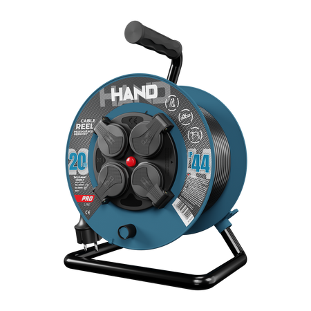 Kabeltrommel HAND PRO 20 m 4x Steckdosen 230V IP44 H05RN-F 3x1,5 mm² W-96304