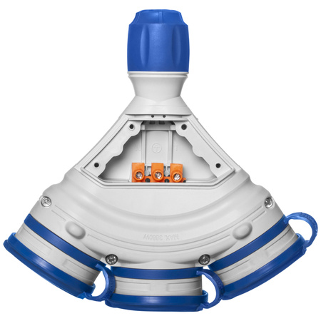 Dreifach-Steckdose Schuko IP44 3×2P+E 16A Grau-Blau 250V GN-X3/44S EXTREM W-01165