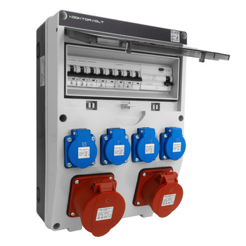 Baustromverteiler CEE 32A 16A TGD-S/FI 4x230V Stromverteiler Wandverteiler Doktorvolt DV-5541-D