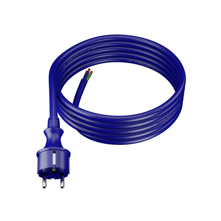 Anschlusskabel 4m IP44 mit geradem Stecker 250V 16A 3x2,5 mm² H07BQ-F PP-40H Blau W-98455