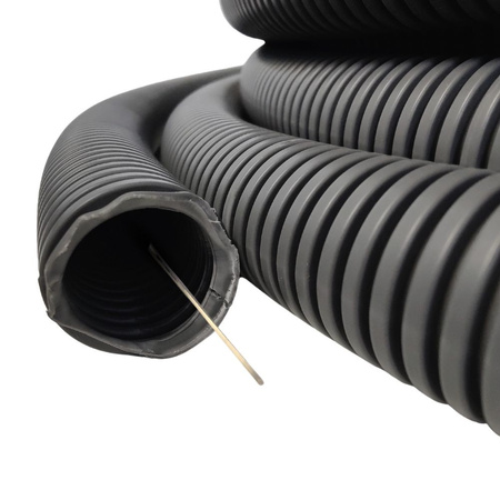 EM GROUP Wellrohr mit Zugdraht halogenfrei ungeschlitzt 750N Ø32mm 50m FEPCTAF3250