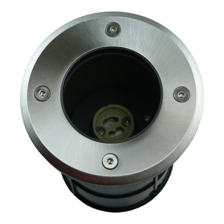 Bodeneinbaustrahler GU10 50W IP67 rund chrom Bodenstrahler Bodeneinbauleuchte Gartenleuchte Ohne Birne ALFA-O GTV ON-ALFAOGU10-06