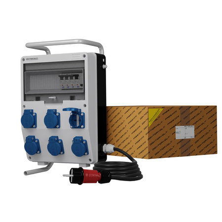 Stromverteiler TD-S/FI 6x230V SKHU Baustromverteiler Gestell Doktorvolt® DV-9351-D