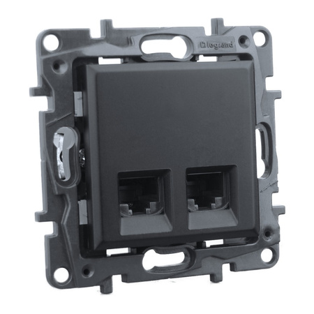 Computersteckdose 2xRJ45 CAT5e schwarz Niloe Step 863560