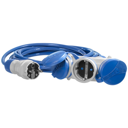 Dreifach-Verlängerungskabel 10m 250V 16A Schuko 3×2P+Z H07BQ-F 3×1,5 mm² IP44 W-01199