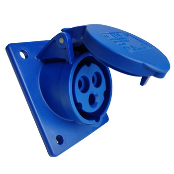 PCE Einbausteckdose schräg 16A 3P 230V 6h Anbausteckdose blau IP44 TWIST 413-6