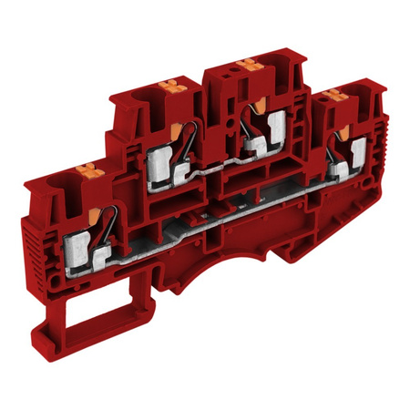 Reihenklemme 4mm2 4 Leiter Doppelstockklemme Etagenklemme Rot DSKK4-01P-16-00A(H)
