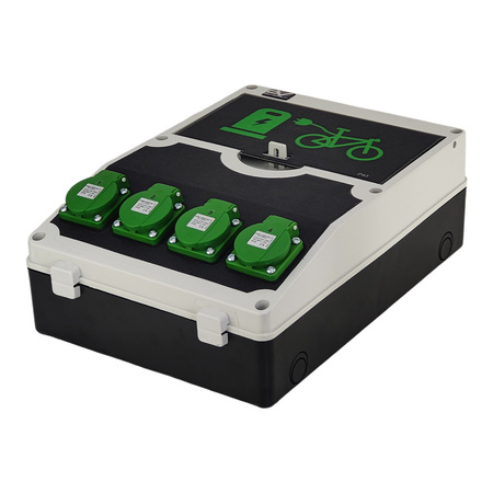 Fahrradladestation für E-bikes 12 Module 4x230V 4xRCBO Stromverteiler Doktorvolt DV-2137