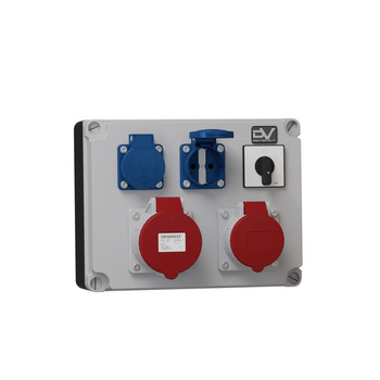 Stromverteiler FRED 32A 16A 2x230V Nockenschalter 0-1 Doktorvolt® DV-9610-D