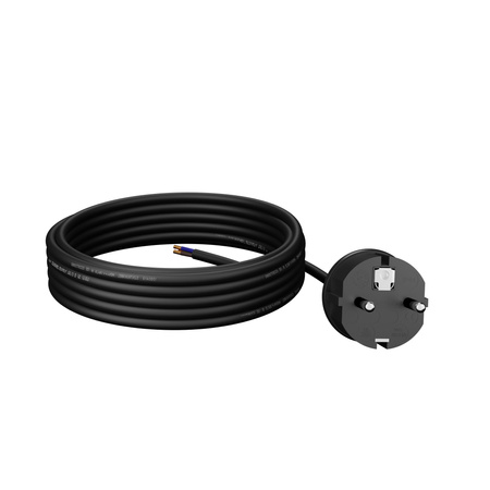 Anschlusskabel 5m IP44 mit geradem Stecker 250V 16A 3x1 mm² H05VV-F PP-40H Schwarz W-98378