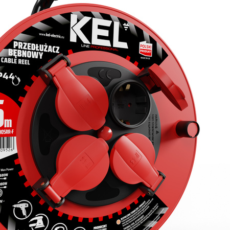 Kabeltrommel 15 m 4× 230 V Schuko 3×1,5 H05RR-F Professional Line W-98685