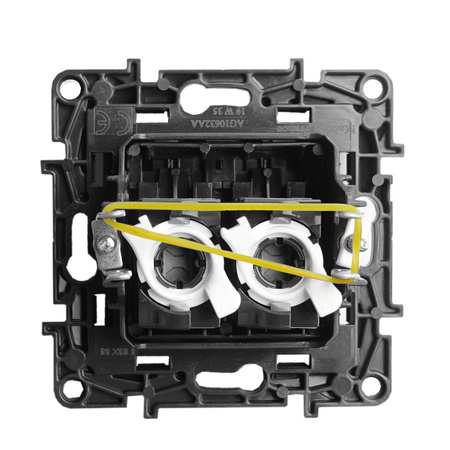 Computersteckdose 2xRJ45 CAT5e FTP schwarz Niloe Step 863558