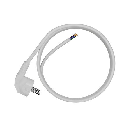 Anschlusskabel 4m mit Winkelstecker Uni-Schuko 250V 16A 3x1,5 mm² OMY PP-50 Weiß W-97183